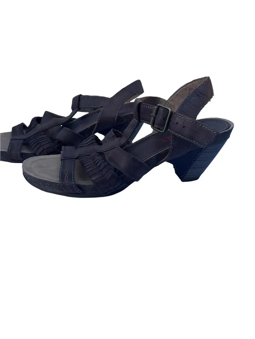 Pikolinos Brown Leather Strappy Sandals Womens EU 38 US 7.5 Comfort Block Heel